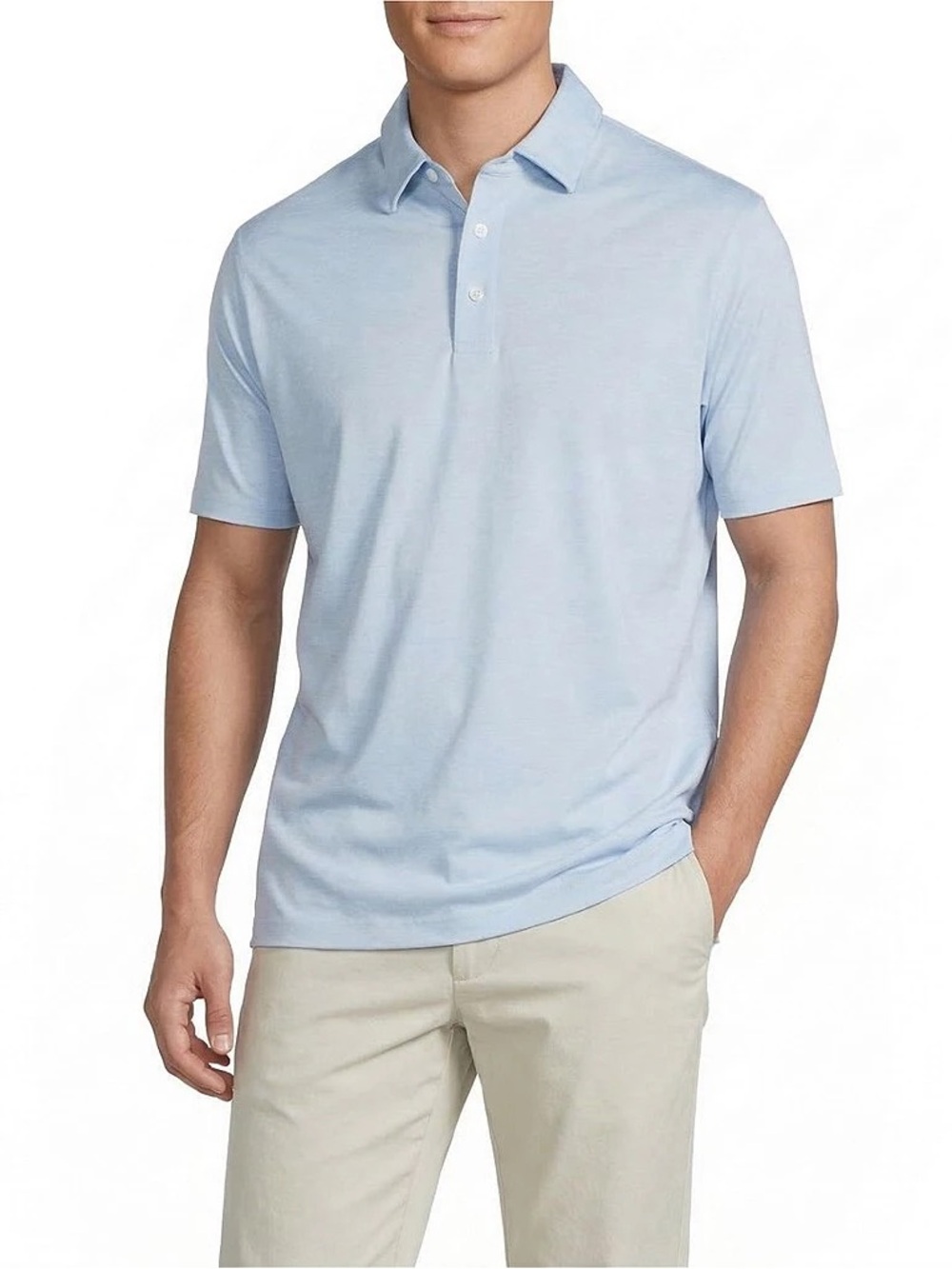 Daniel Cremieux Signature Collection Light Blue Polo Shirt Medium 100% Cotton